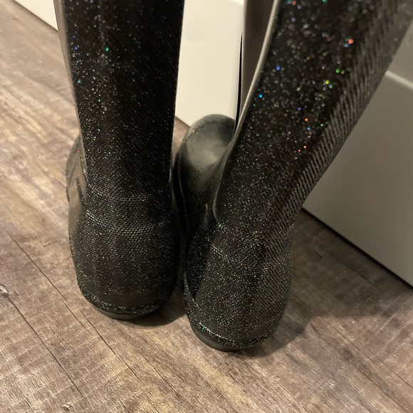 HUNTER Original Starcloud Sparkling Black Tall rain boots women’s shoe sz 6 - Picture 7 of 9